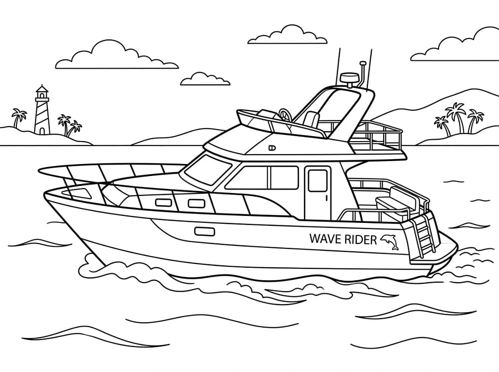 Skriv ut båt fargelegging