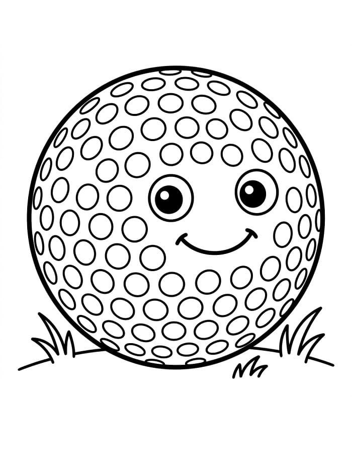 Tegneserie golfball fargelegging