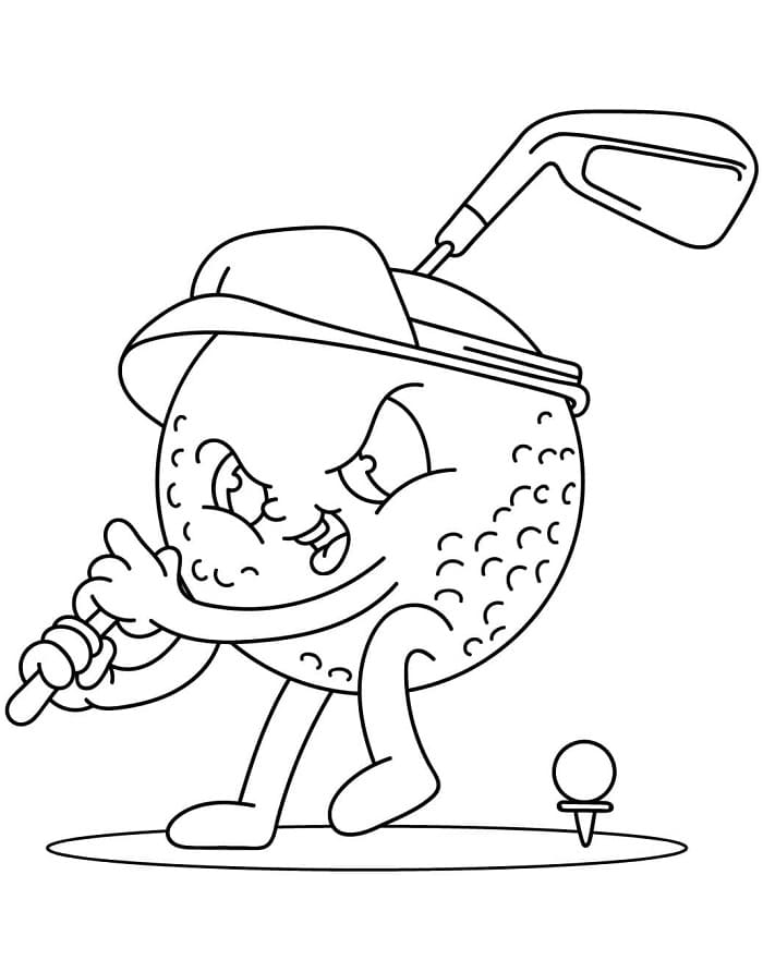 Tegneserie golfspiller fargelegging