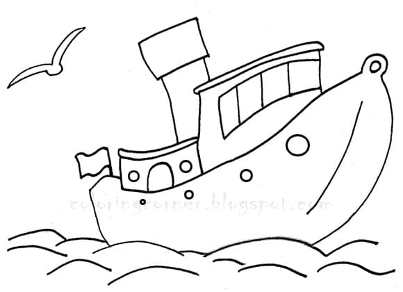 Utskriftbar båt uten kostnad fargelegging