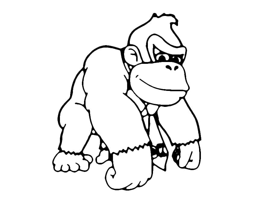 Utskriftbart bilde Donkey Kong fargelegging