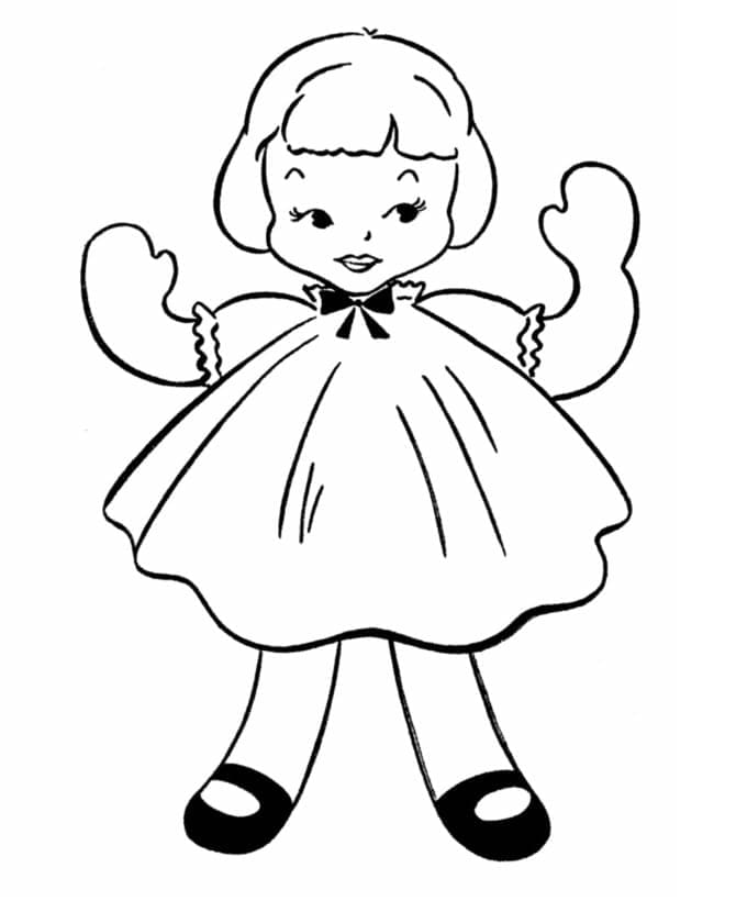 Utskriftbart bilde dukke fargelegging