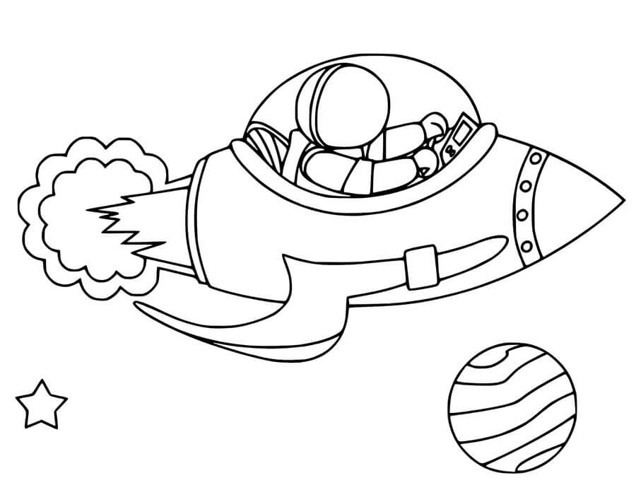 Utskriftbart bilde romskip fargelegging