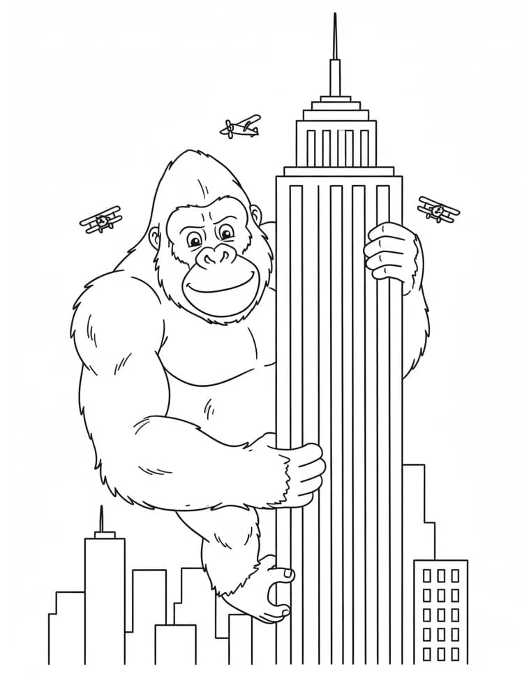 Utskrivbar King Kong fargelegging