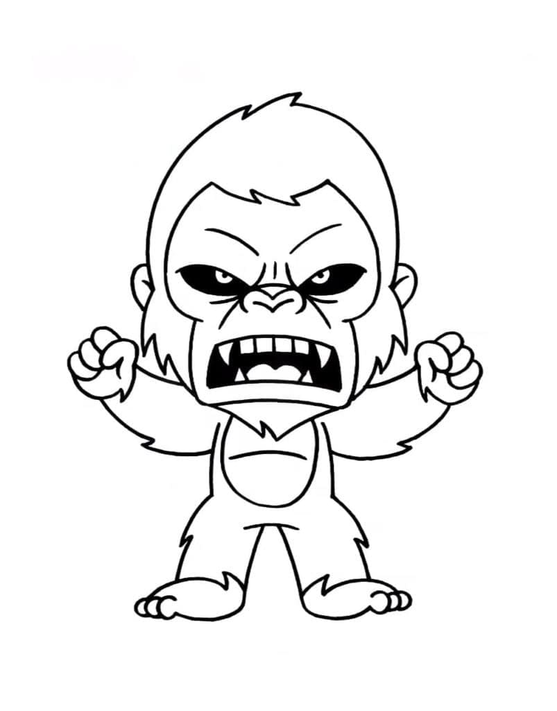 Utskrivbart King Kong bilde fargelegging