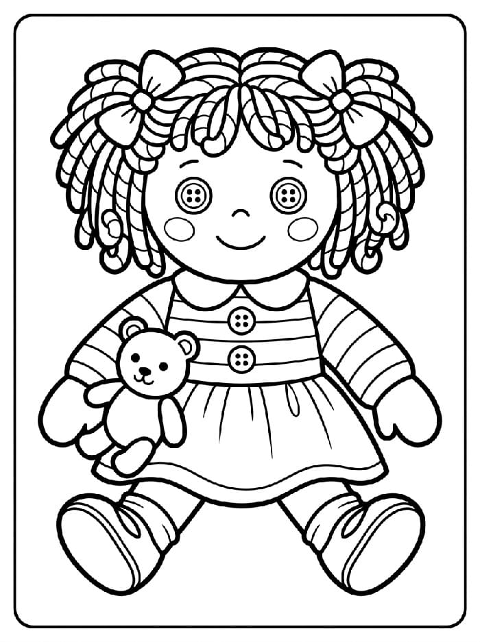 Veldig søt dukke fargelegging