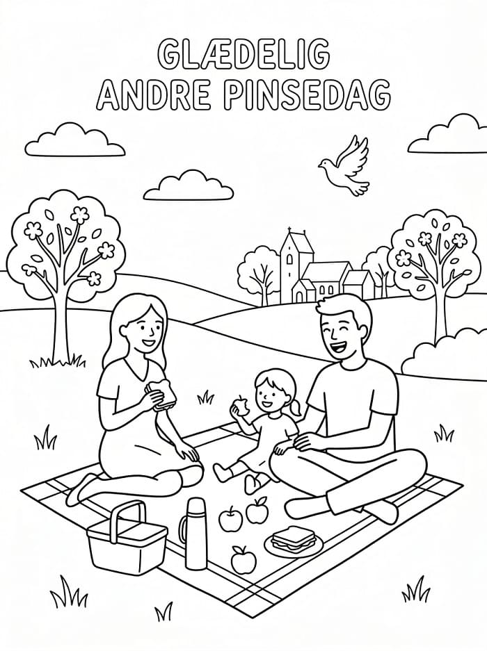 Andre pinsedag å skrive ut fargelegging