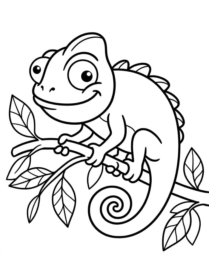 Animert kameleon fargelegging