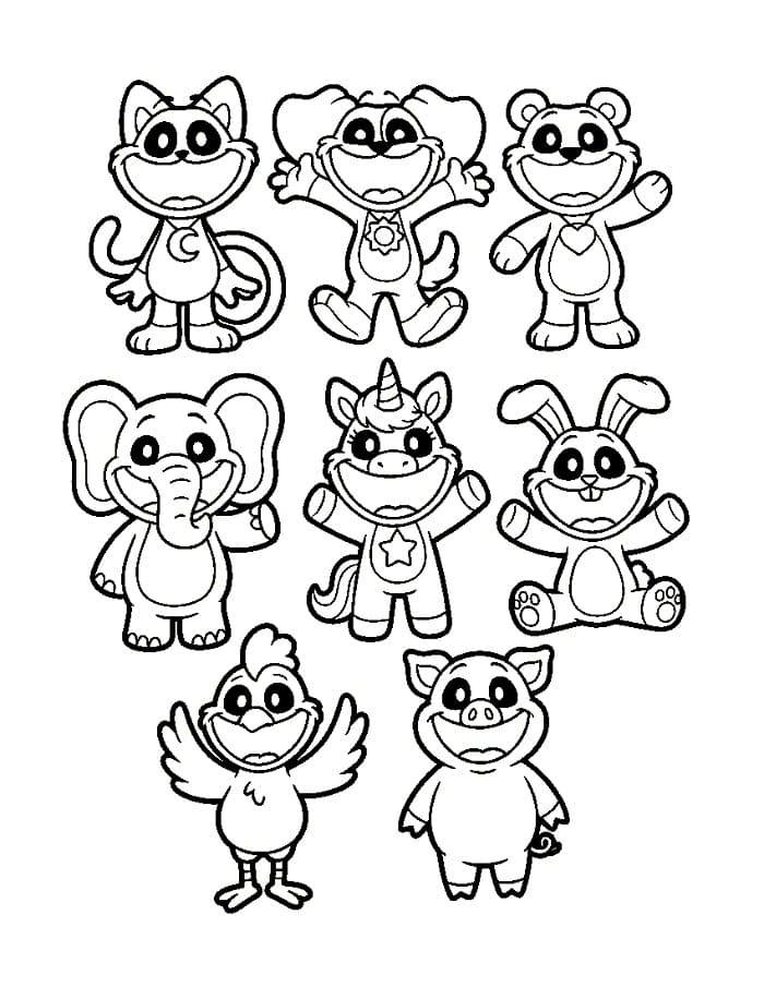Elskelige Smiling Critters fargelegging