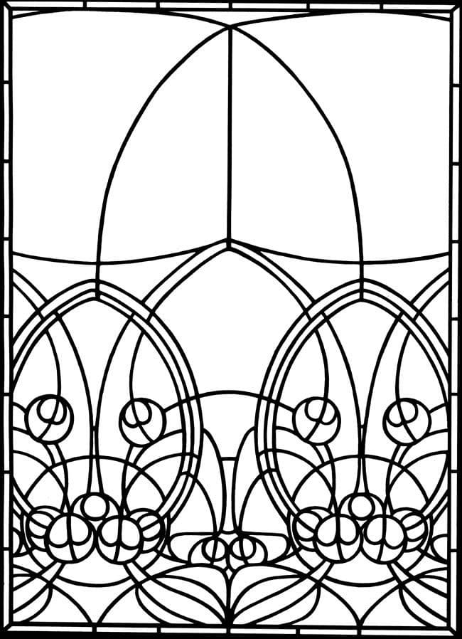 Glassmaleri utskriftbar for barn fargelegging