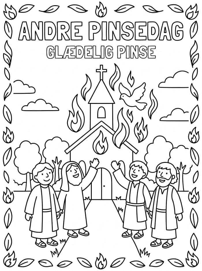 Gratis utskriftbar Andre pinsedag fargelegging