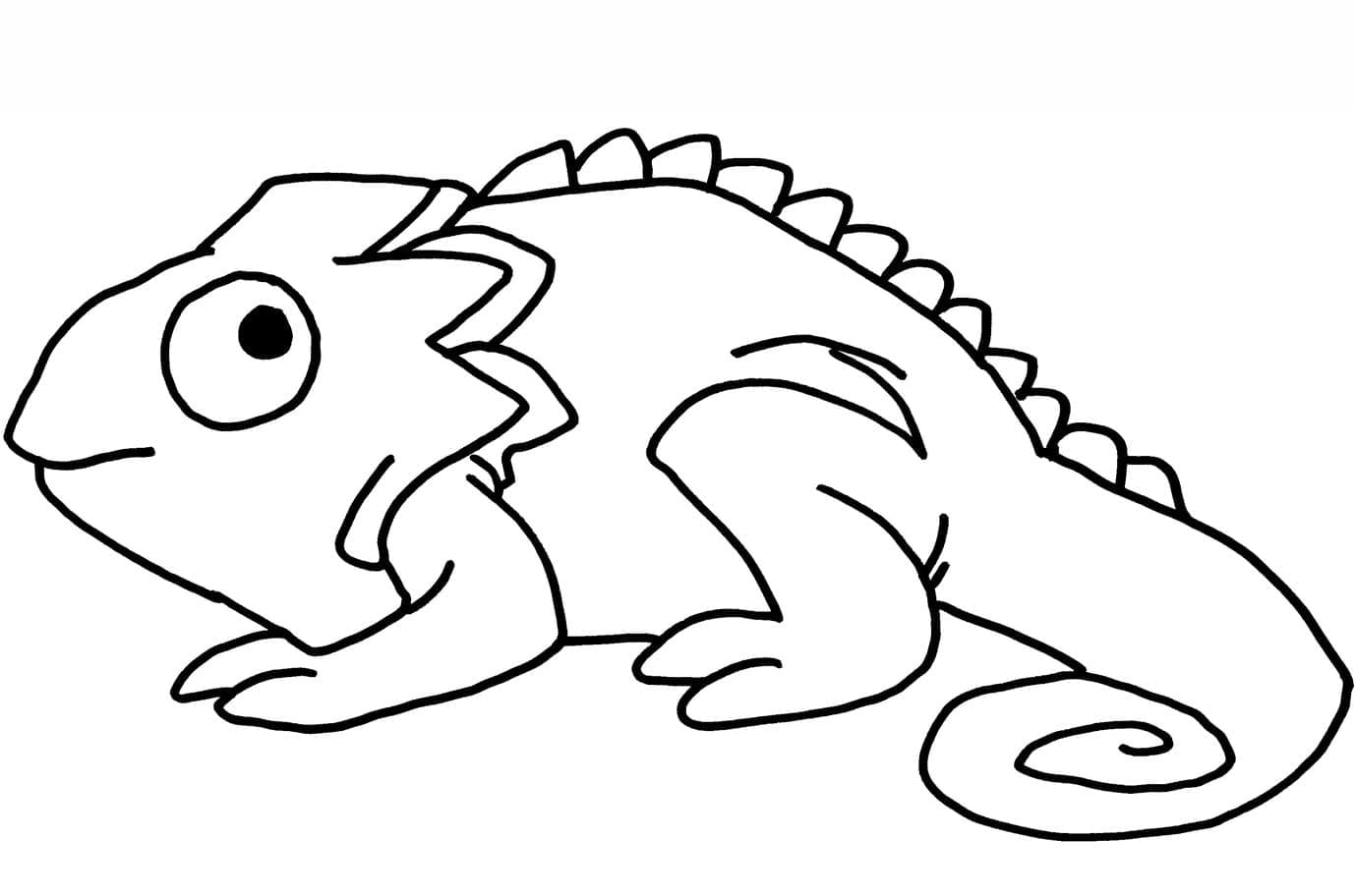 Kameleon utskriftbar for barn fargelegging