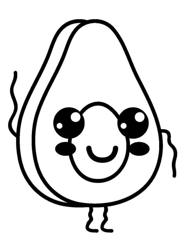 Kawaii-avokado fargelegging