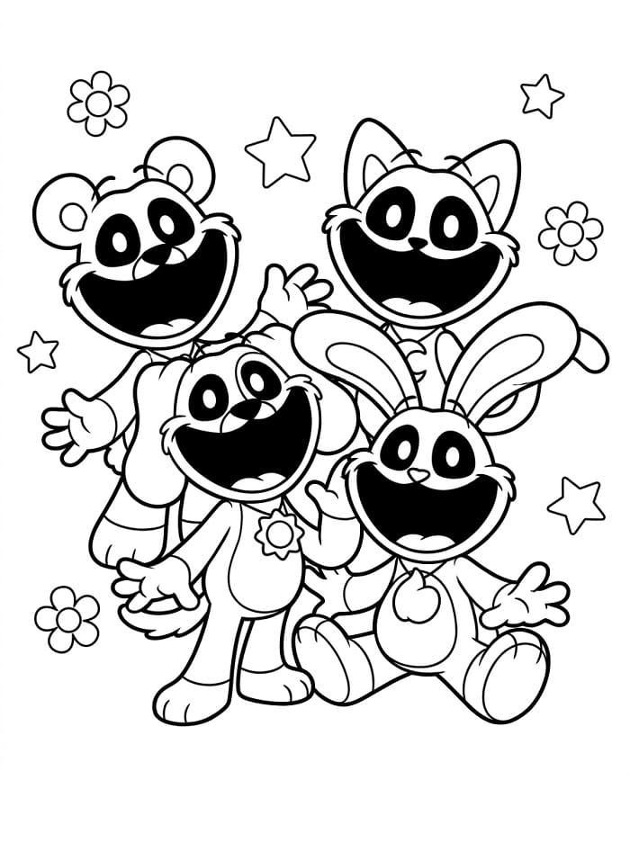 Lette Smiling Critters fargelegging