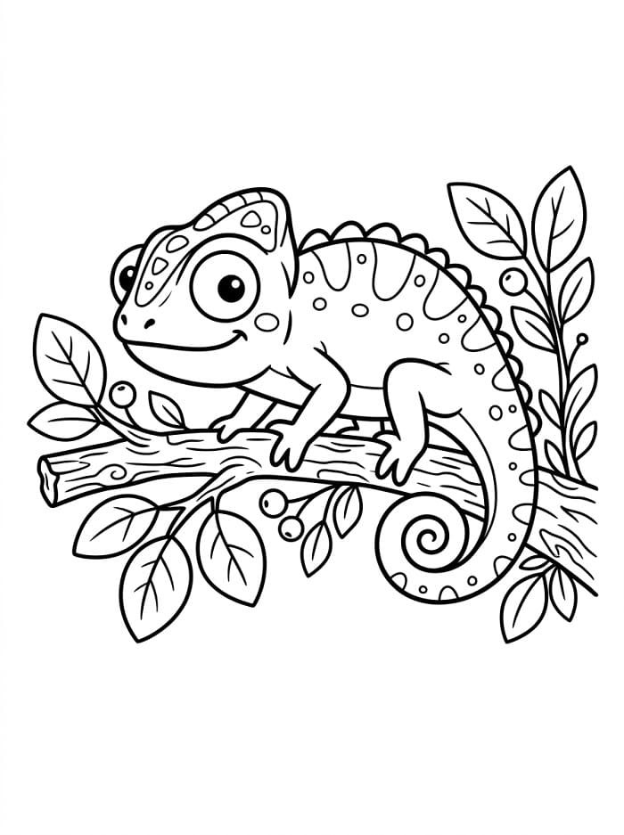Morsom kameleon fargelegging