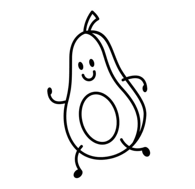 Smilende avokado fargelegging
