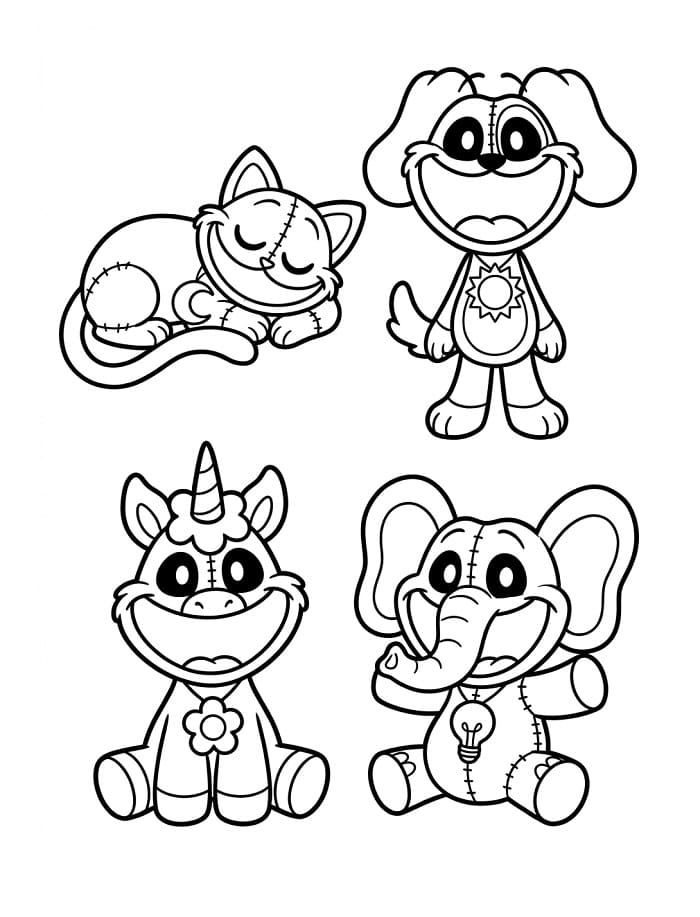 Tegneserie Smiling Critters fargelegging