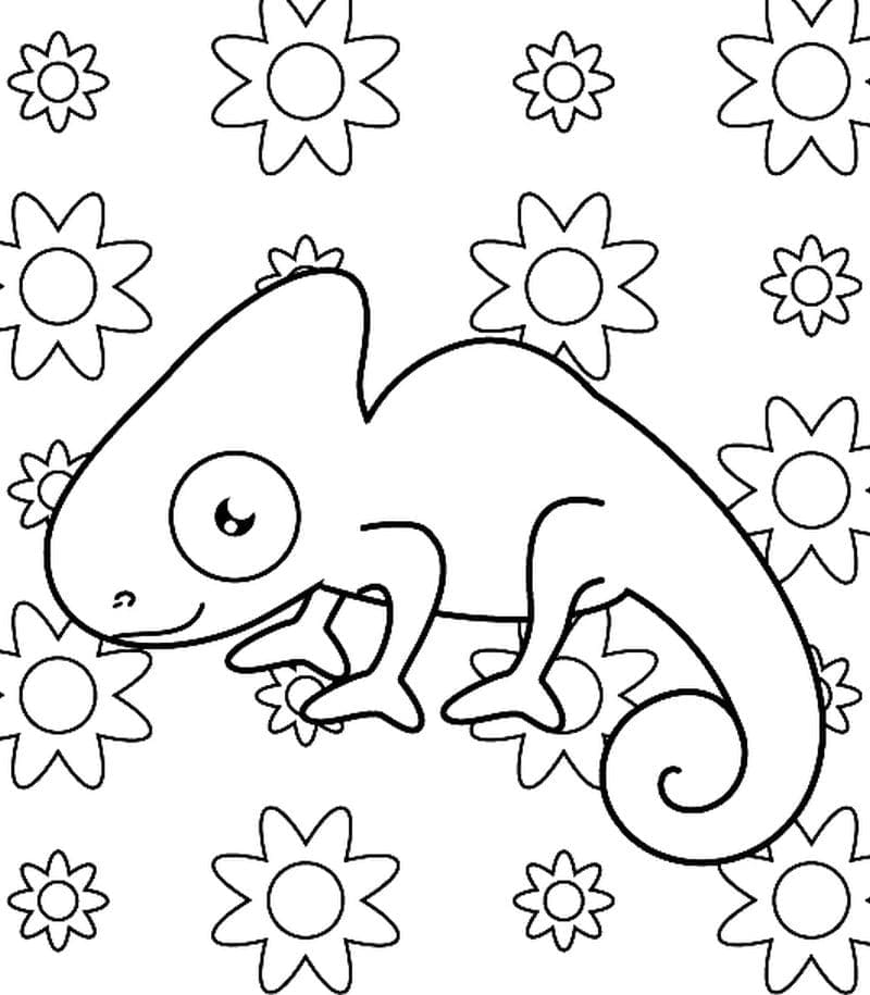 Utskriftbar gratis kameleon fargelegging