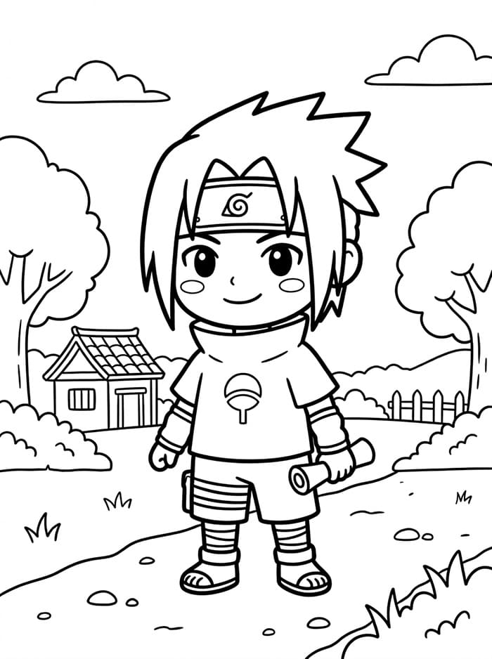 Bedårende Sasuke fargelegging
