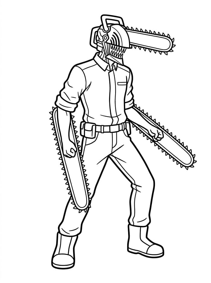 Chainsaw Man å skrive ut fargelegging