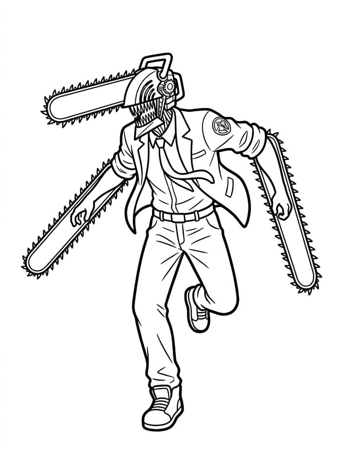 Chainsaw Man bilde fargelegging