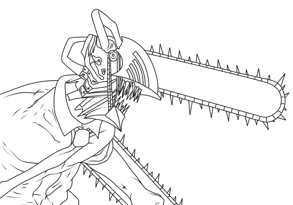 Chainsaw Man for 1-åringer fargelegging