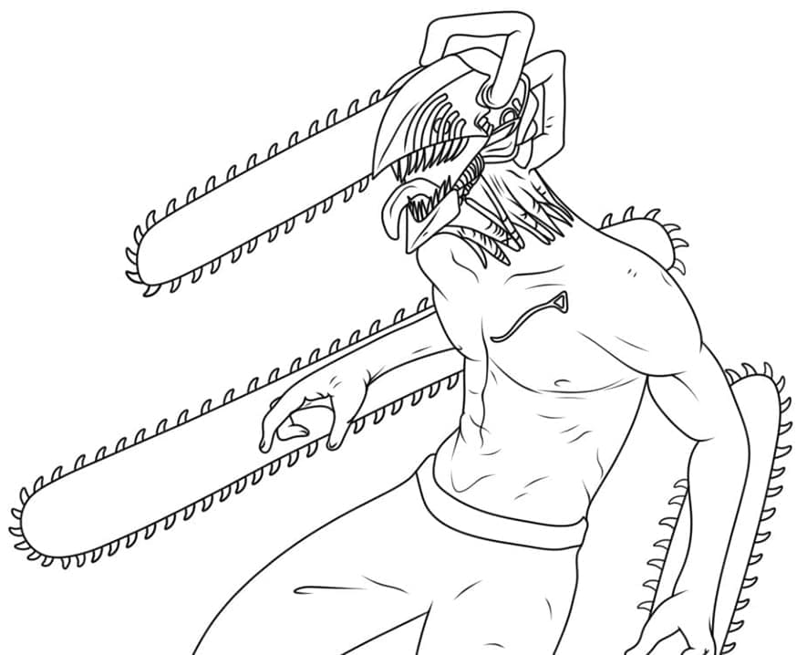 Chainsaw Man for 2-åringer fargelegging