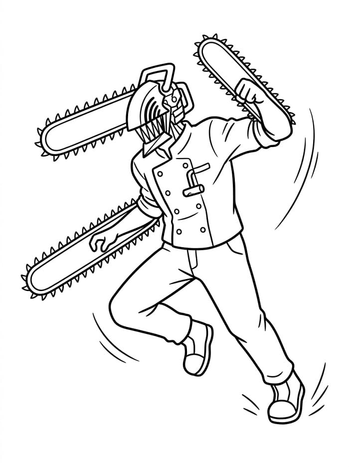 Chainsaw Man utskriftbar for barn fargeleggingsside