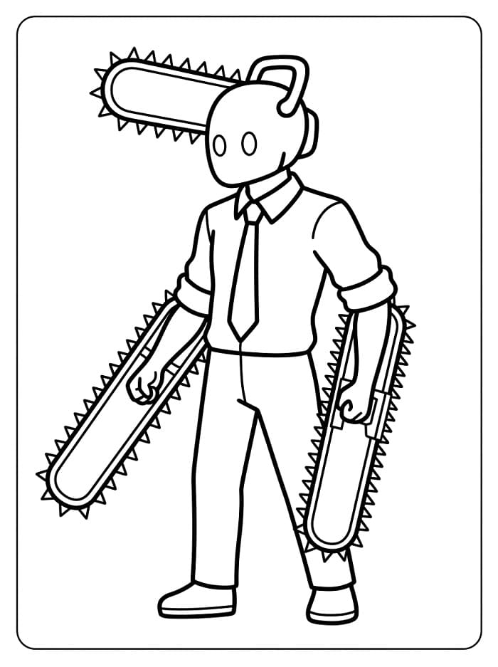 Chainsaw Man utskriftbart bilde fargeleggingsside