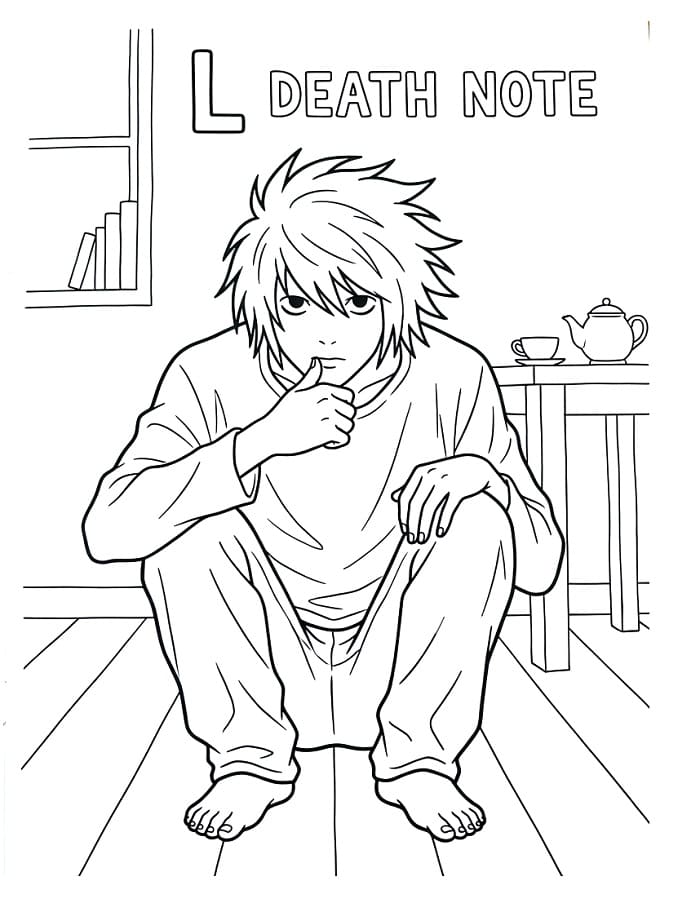 Death Note gratis utskriftbar fargelegging