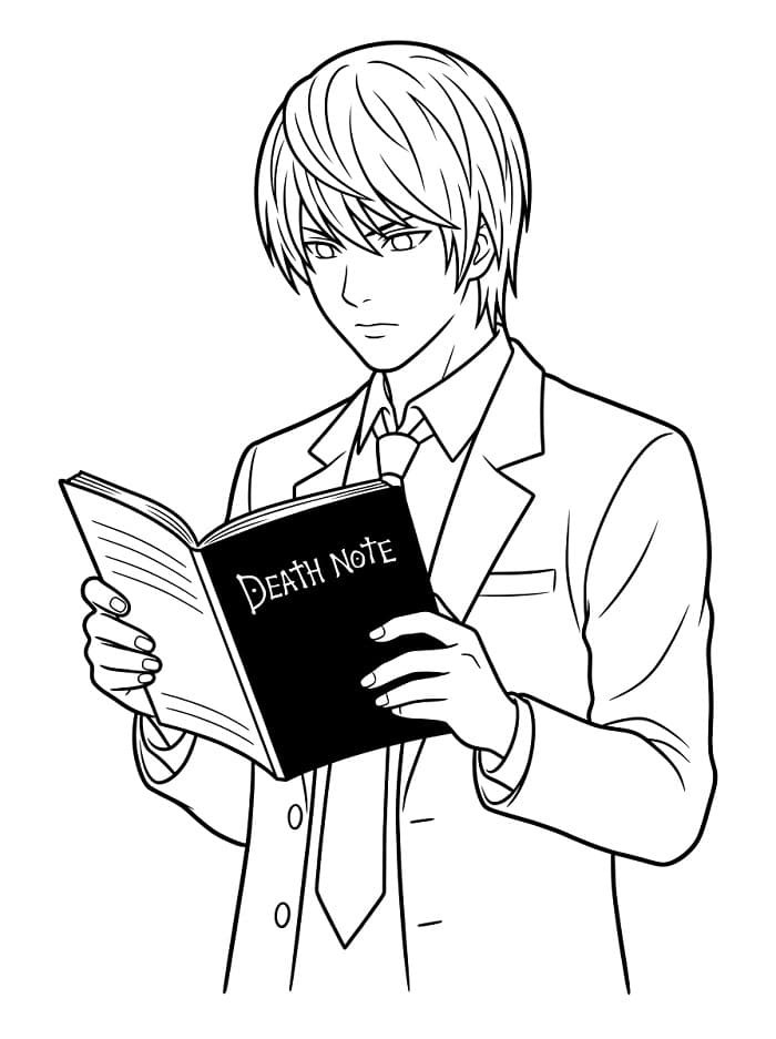 Death Note utskriftbar for barn fargelegging