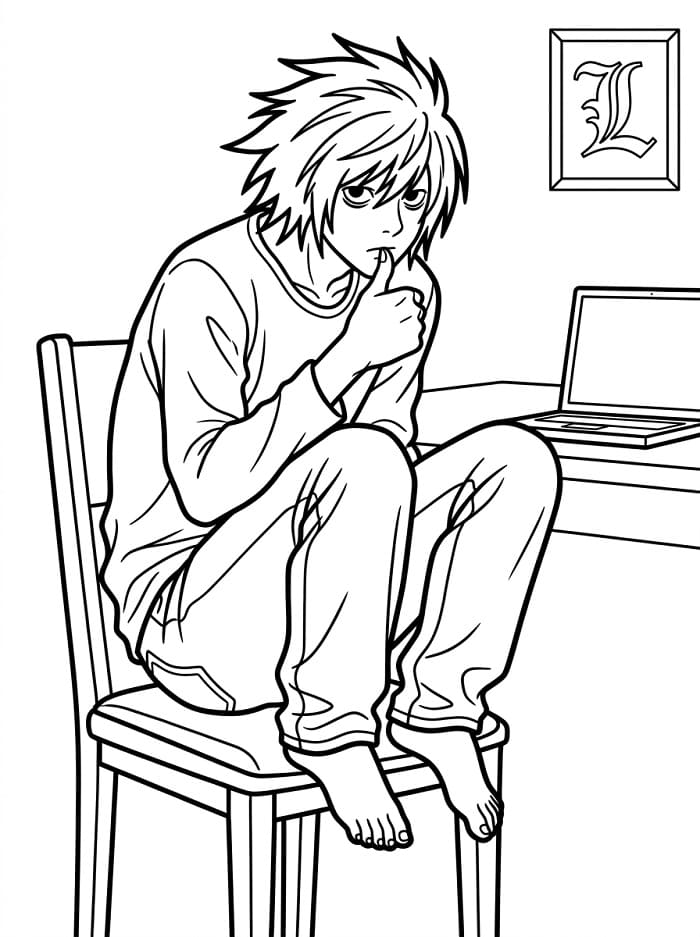 Death Note utskriftbar fargelegging