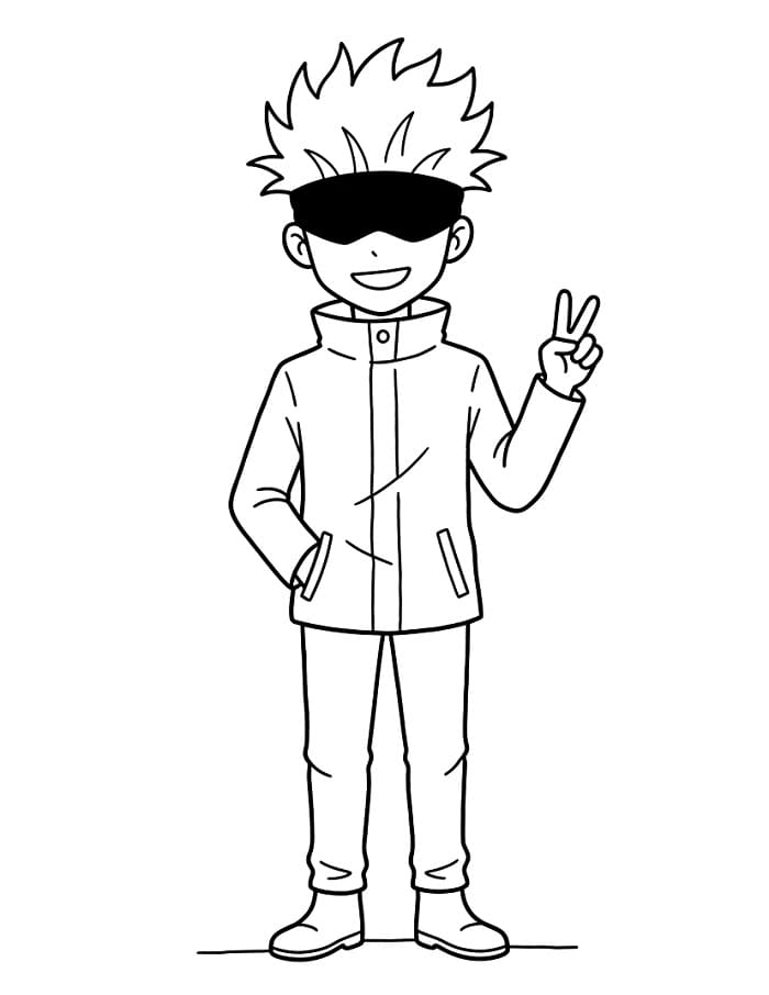 Enkel Satoru Gojo fargelegging