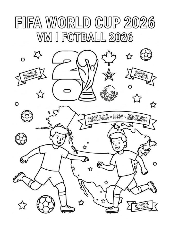 Fantastisk VM 2026 fargelegging