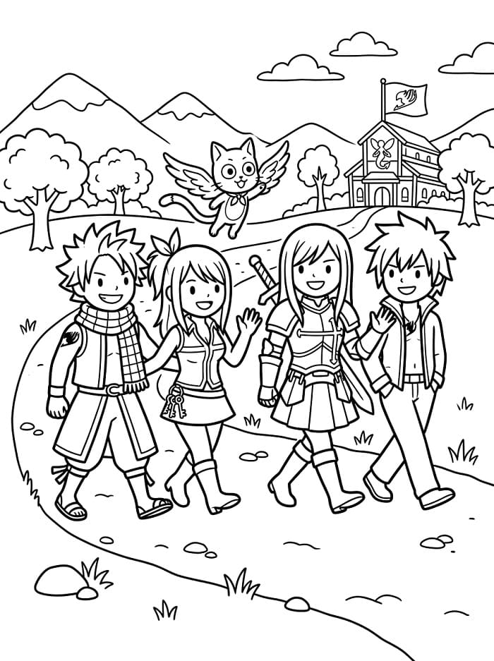 Gratis Fairy Tail utskriftbar fargelegging