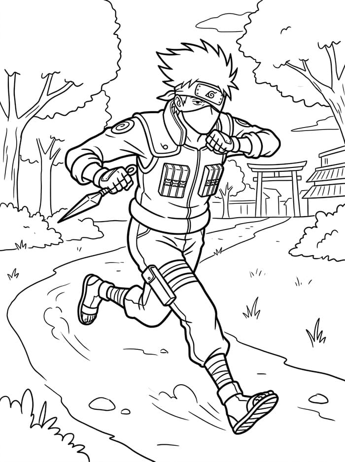 Gratis Kakashi utskriftbar fargelegging