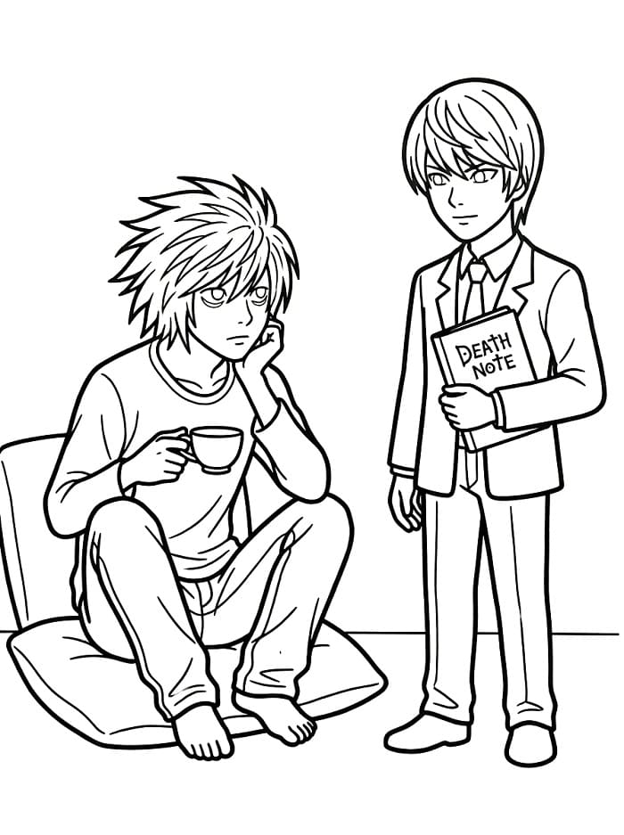 Gratis utskriftbar Death Note fargelegging