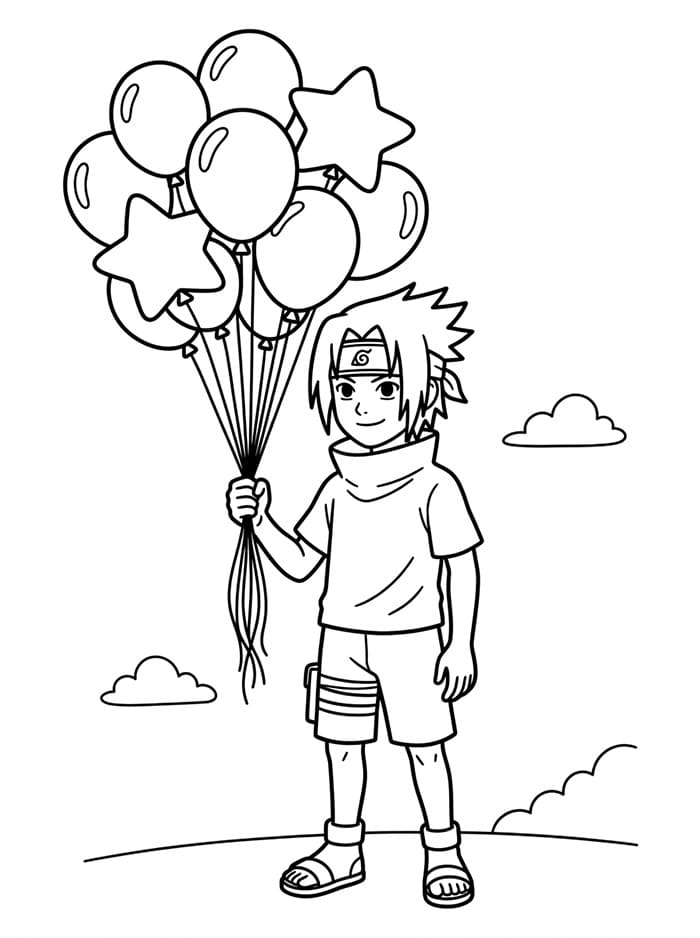 Gratis utskriftbar Sasuke fargelegging