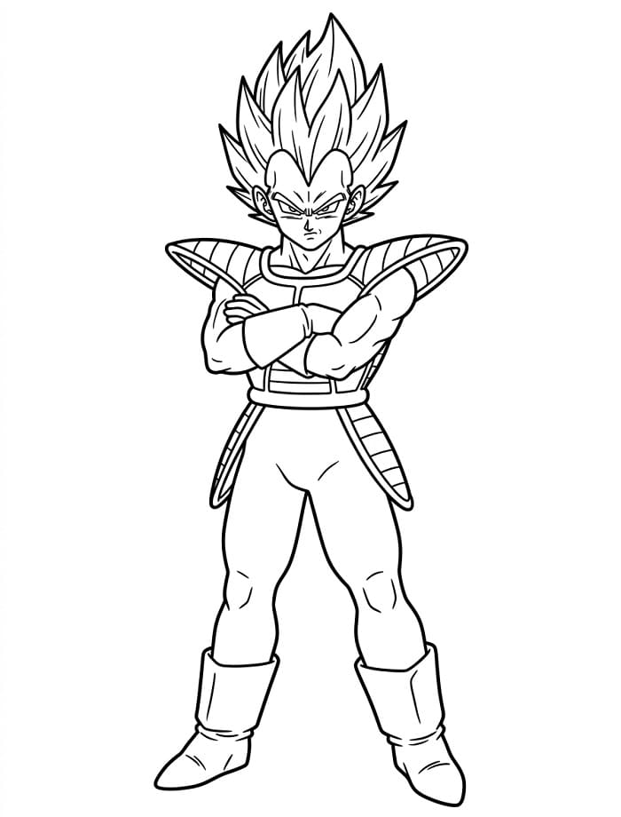 Gratis utskriftbar Vegeta fargelegging