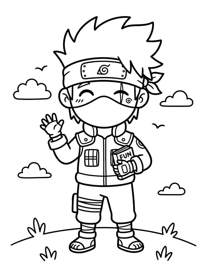 Kakashi gratis utskriftbar fargelegging