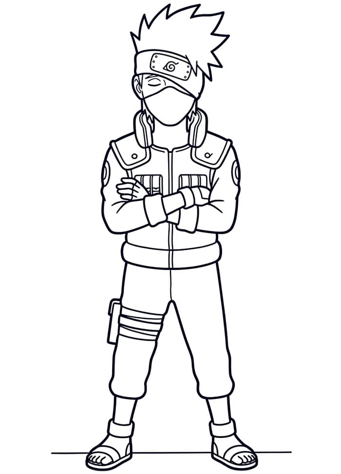 Kakashi i Anime Naruto fargelegging