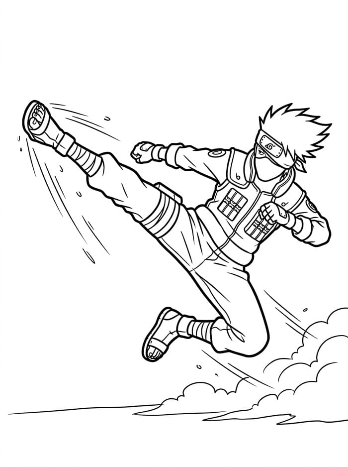 Kakashi i aksjon fargelegging