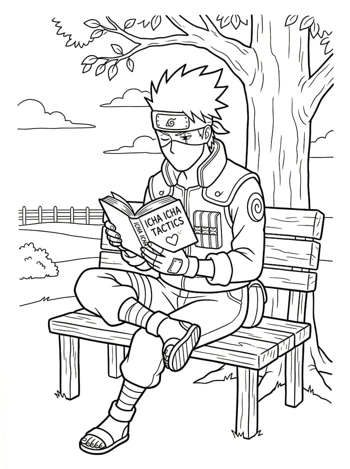 Kakashi leser bok fargelegging