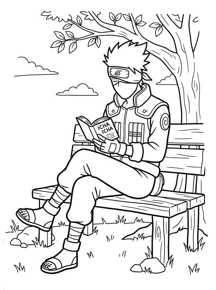 Kakashi på stol fargelegging