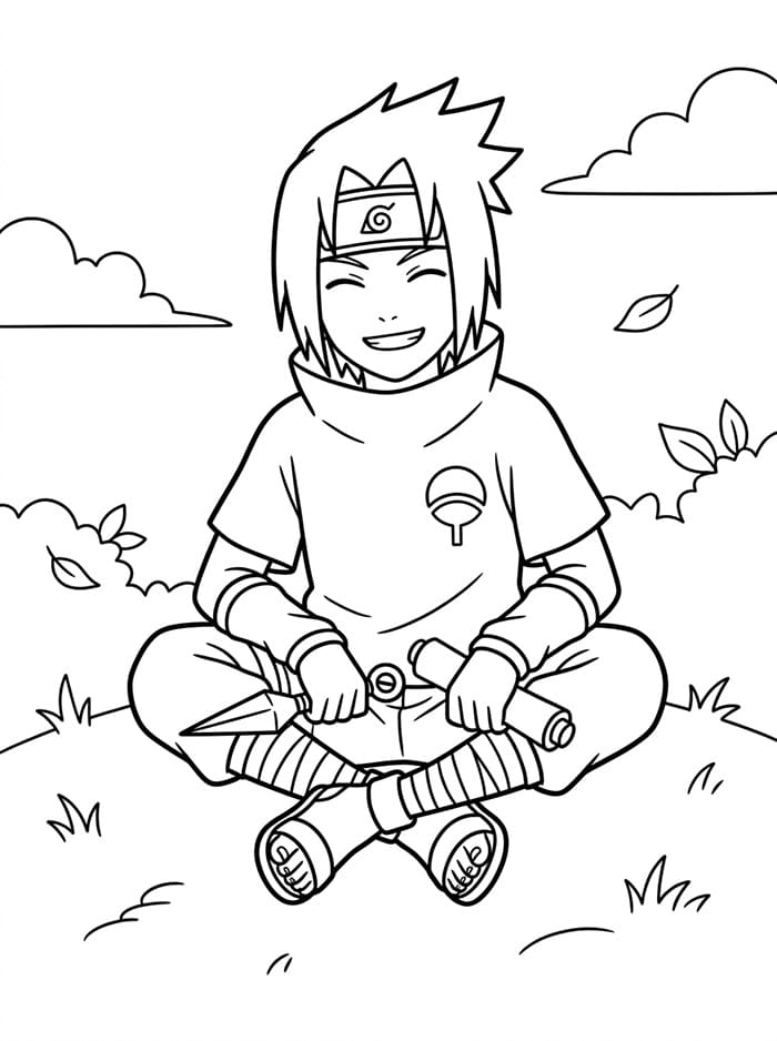 Sasuke fra Anime Naruto fargelegging