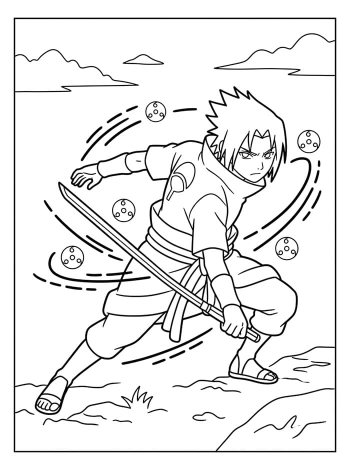 Sasuke gratis bilde fargelegging