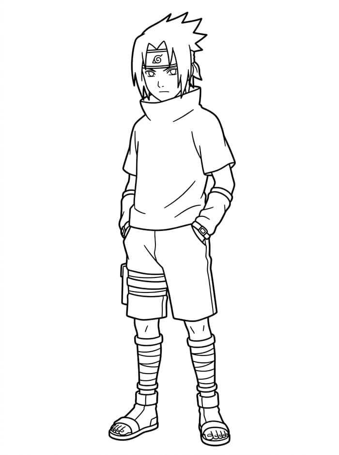 Sasuke gratis utskriftbar fargelegging