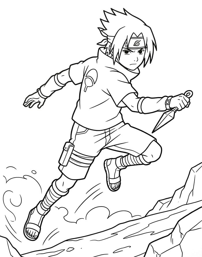 Sasuke utskriftbar for barn fargelegging