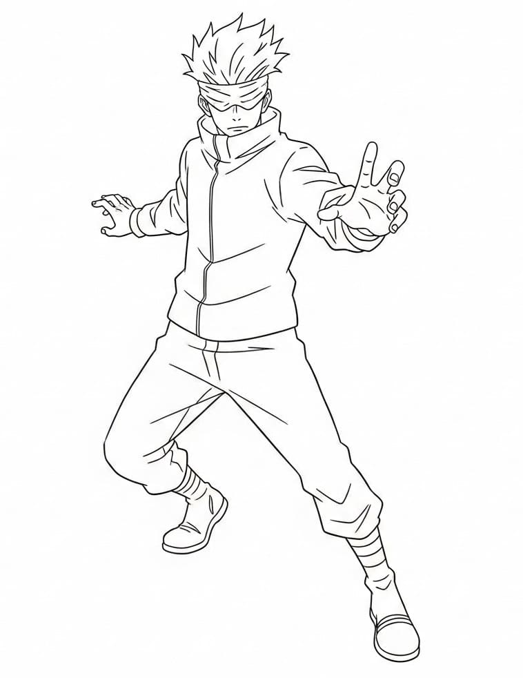 Satoru Gojo for utskrift fargelegging