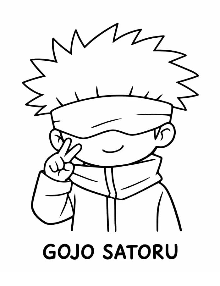 Satoru Gojo fra Jujutsu Kaisen fargelegging